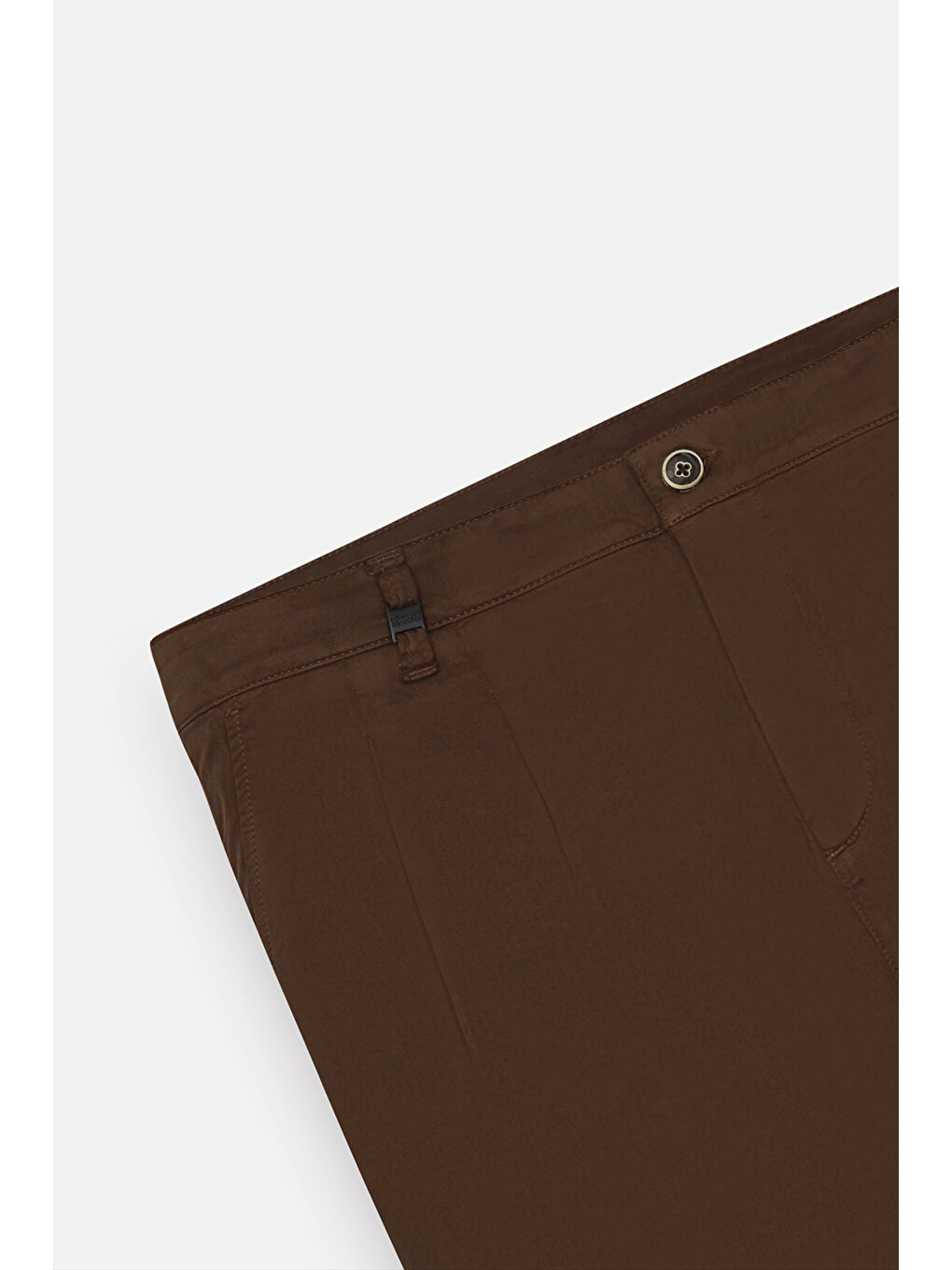 Erkek Kahverengi Pamuklu Slim Fit Dar Kesim Yan Cepli Pileli Casual Pantolon-7