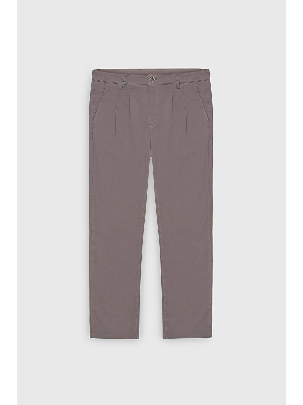 Erkek Gri Pamuklu Slim Fit Dar Kesim Yan Cepli Pileli Casual Pantolon-7
