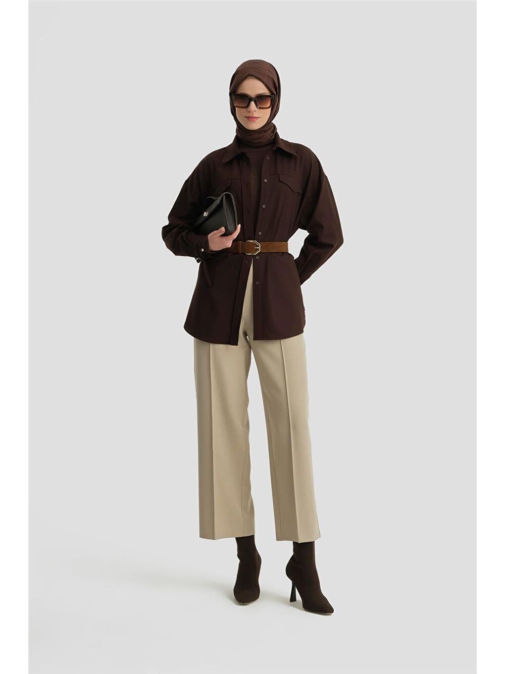 Beli Apoletli Palazzo Pantolon 24Kh2722 Bej