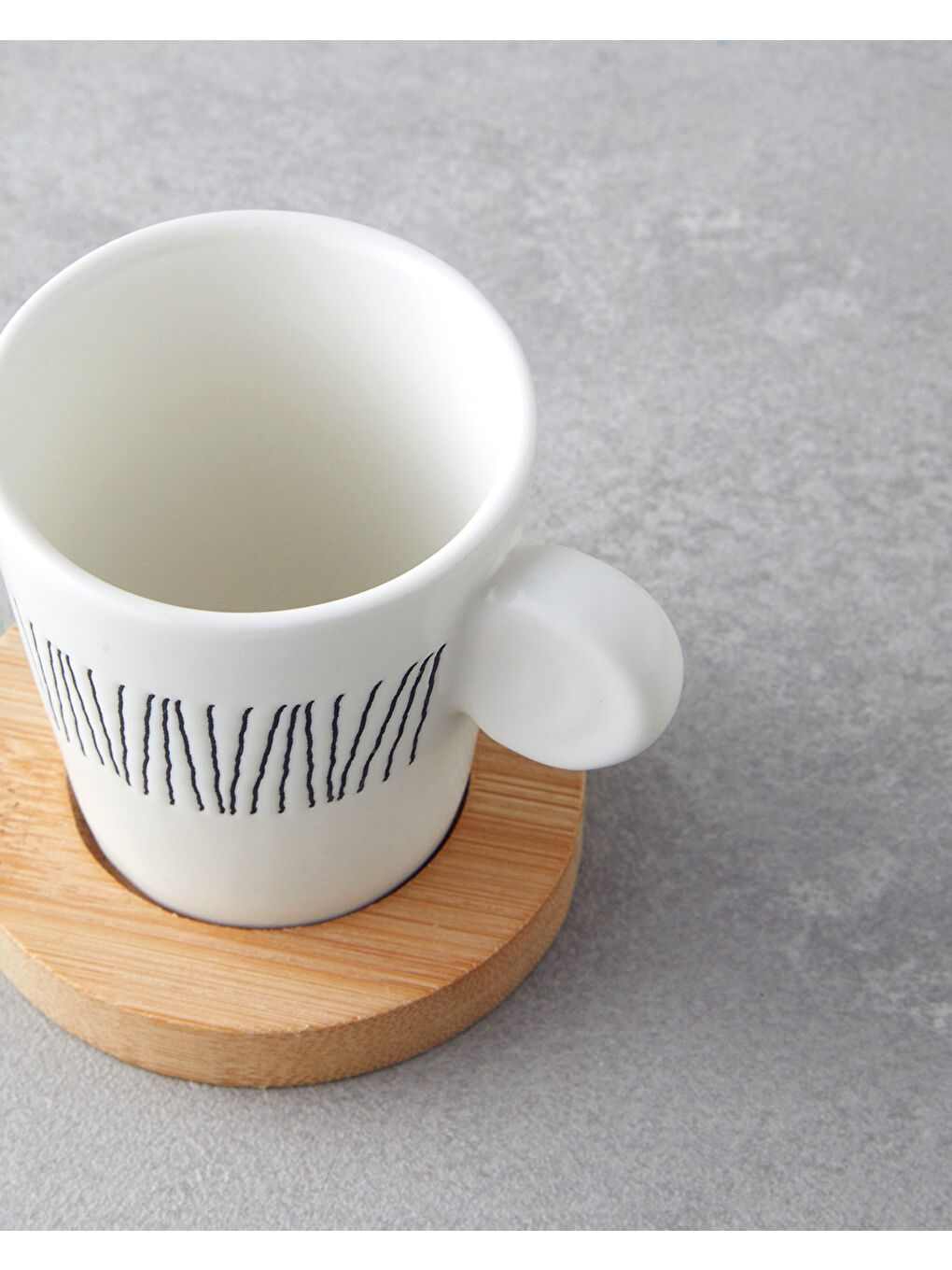 Bona Stoneware 6 Parça 3 Kişilik Kahve Fincan Takımı 70 ml Siyah-Beyaz-Bej-2