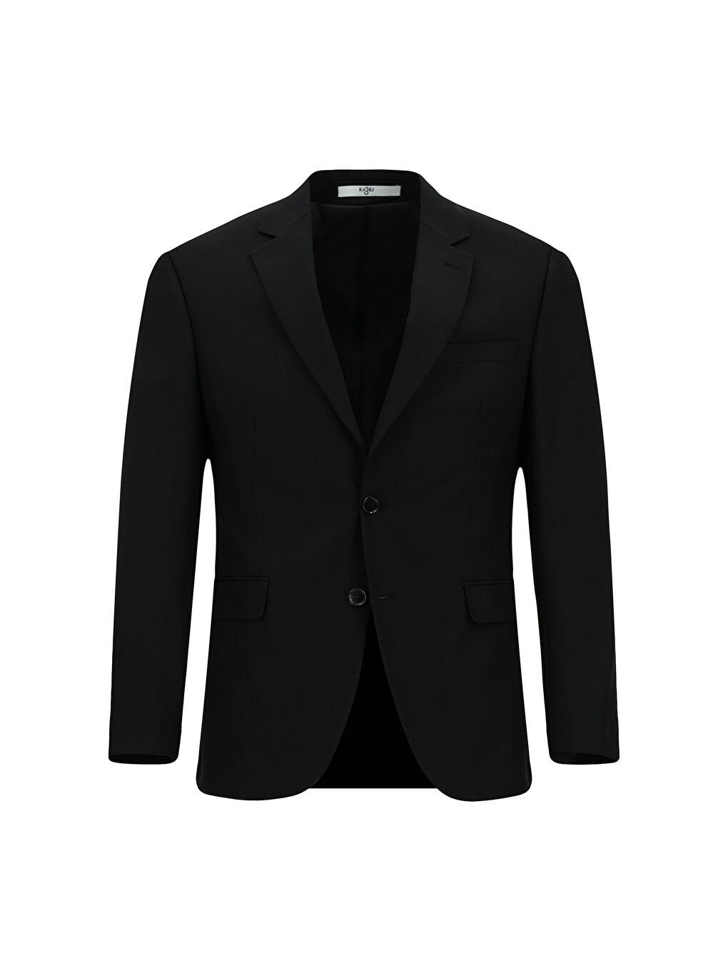 Siyah Regular Fit Yünlü Klasik Takım Elbise-1