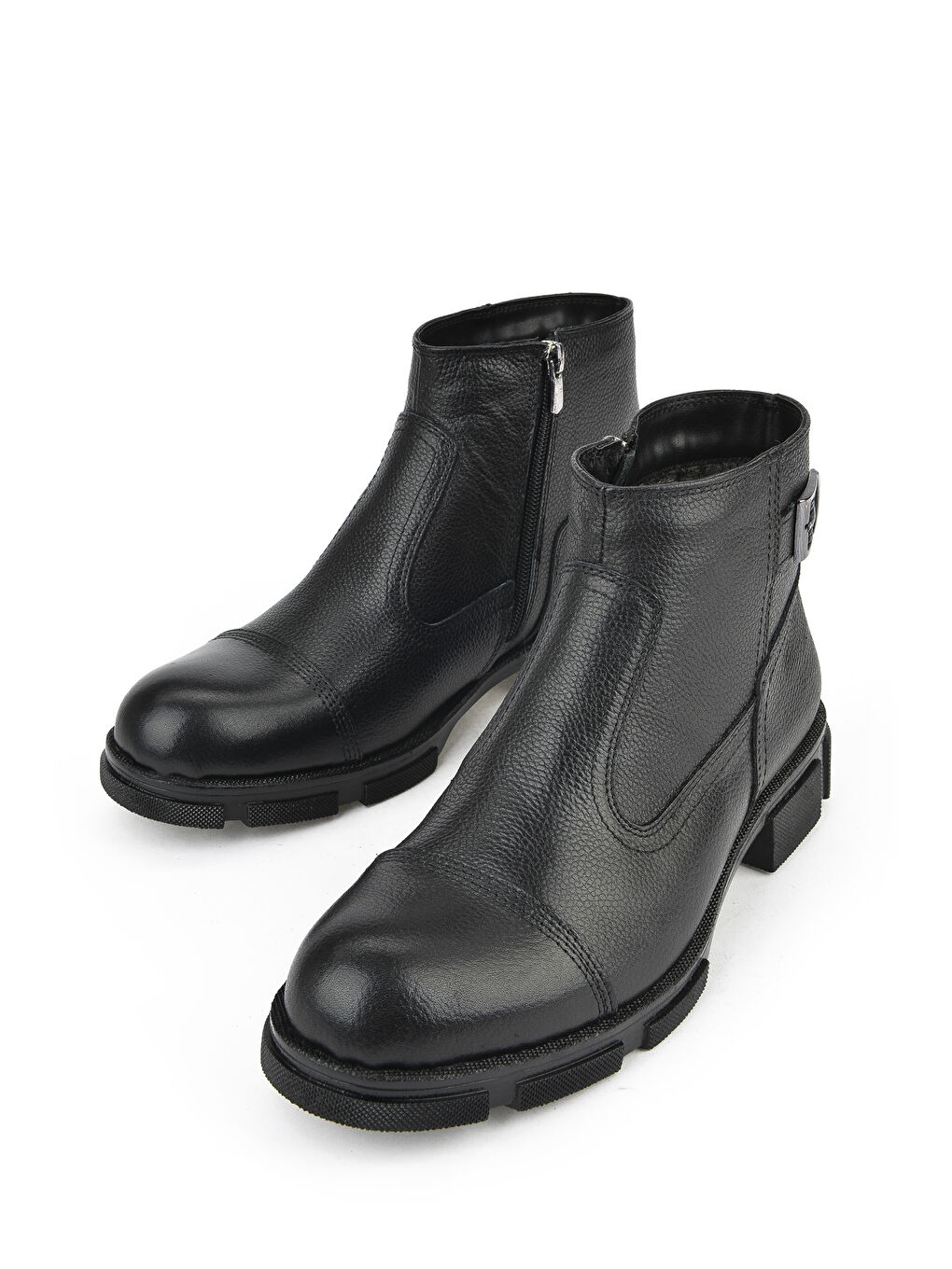 Erkek Hakiki Deri Kürklü Bot 153999Z0441 Siyah-4