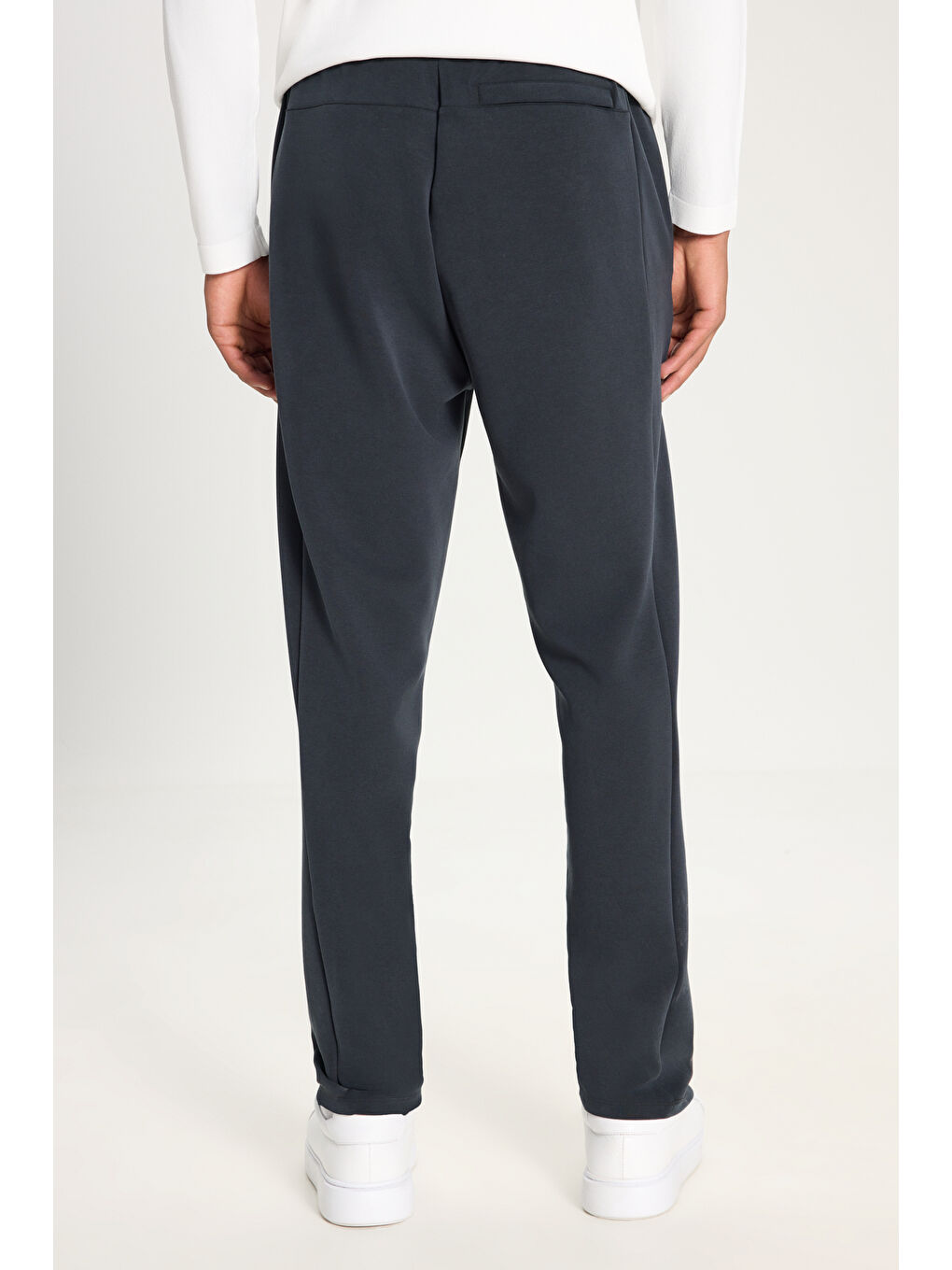 Erkek Antrasit Standart Fit Normal Kesim Cepli Esnek Örme Pantolon-5