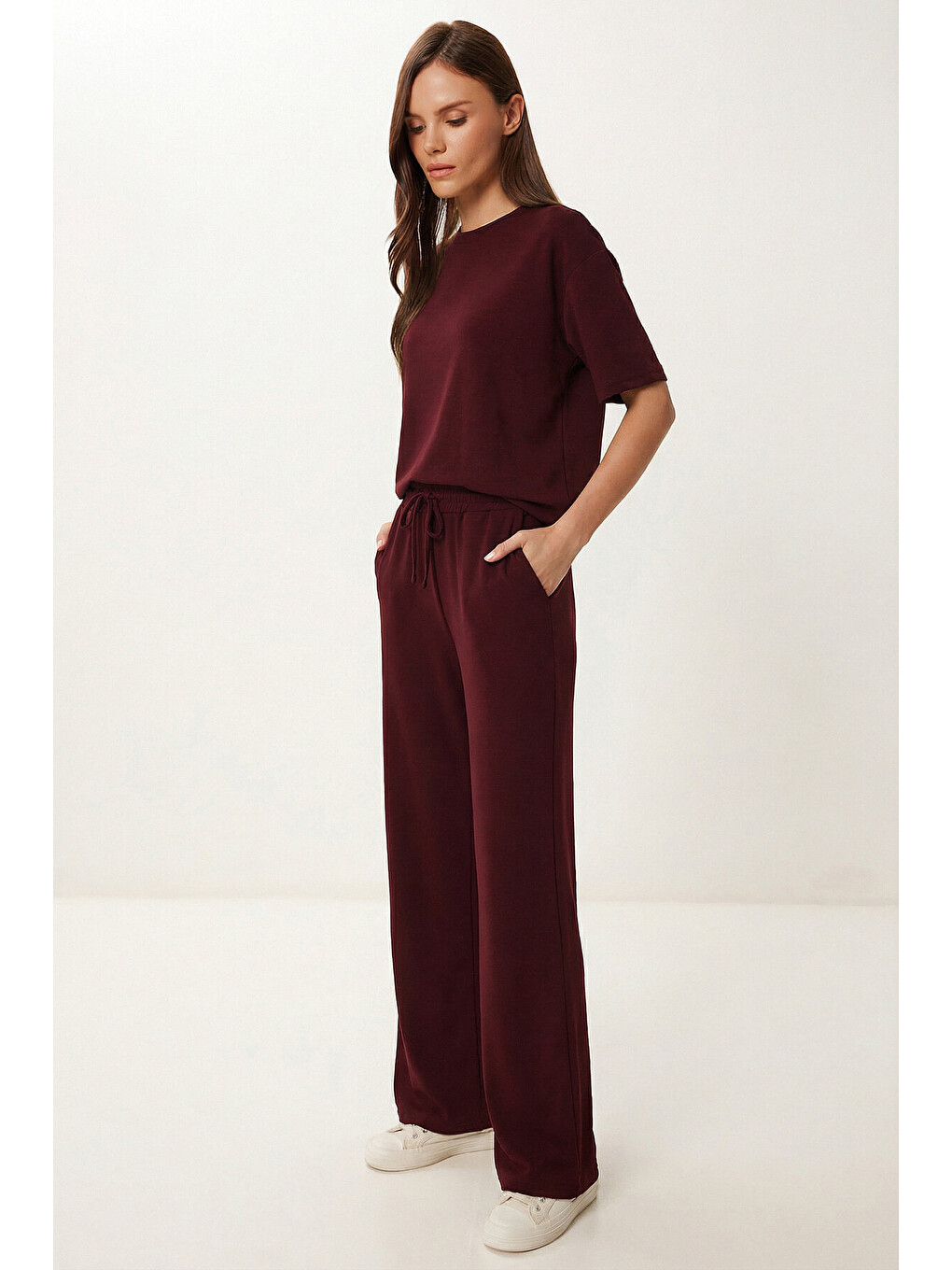 Bordo Rahat Esnek Modal Alt-Üst Takım BORDO LZV0056-1