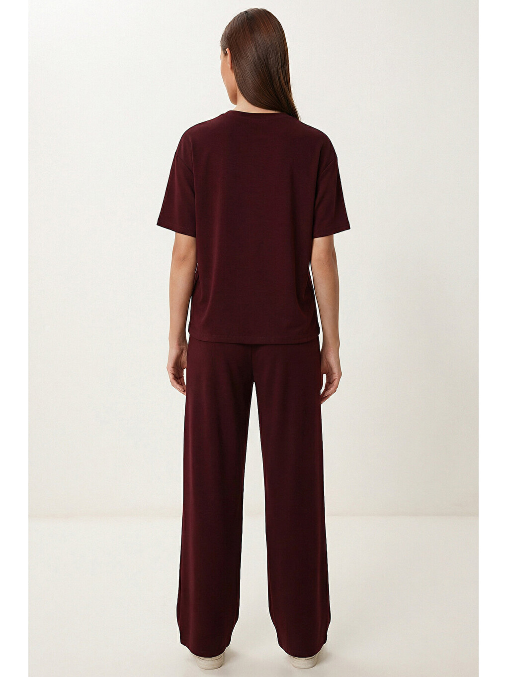 Bordo Rahat Esnek Modal Alt-Üst Takım BORDO LZV0056-4