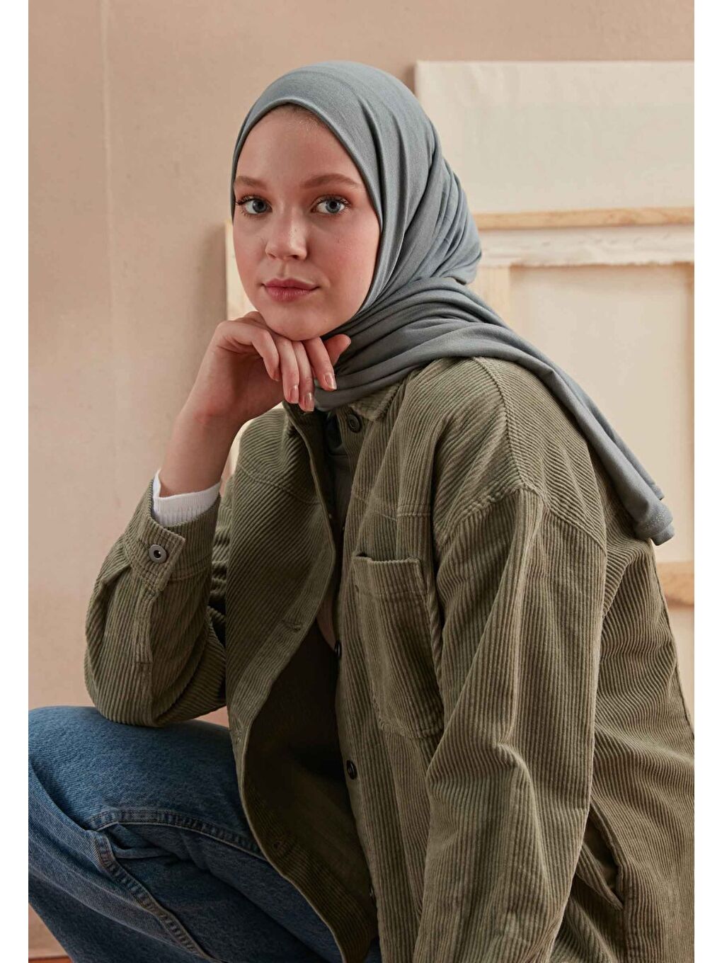 Penye Şal Mavi / Gri