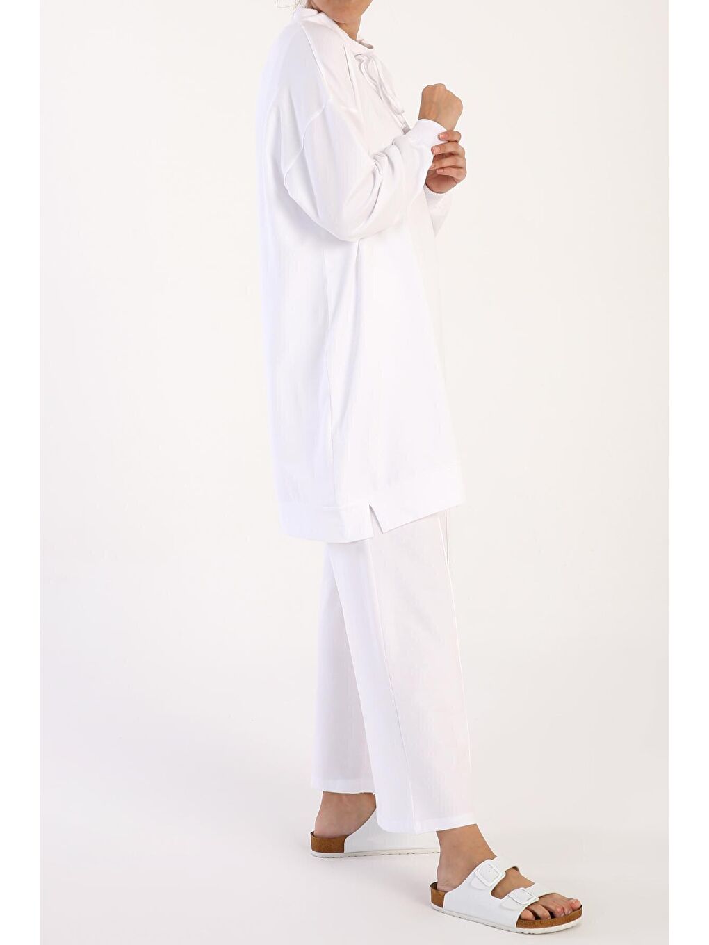 Beyaz Rahat Kalıp Tunik-3