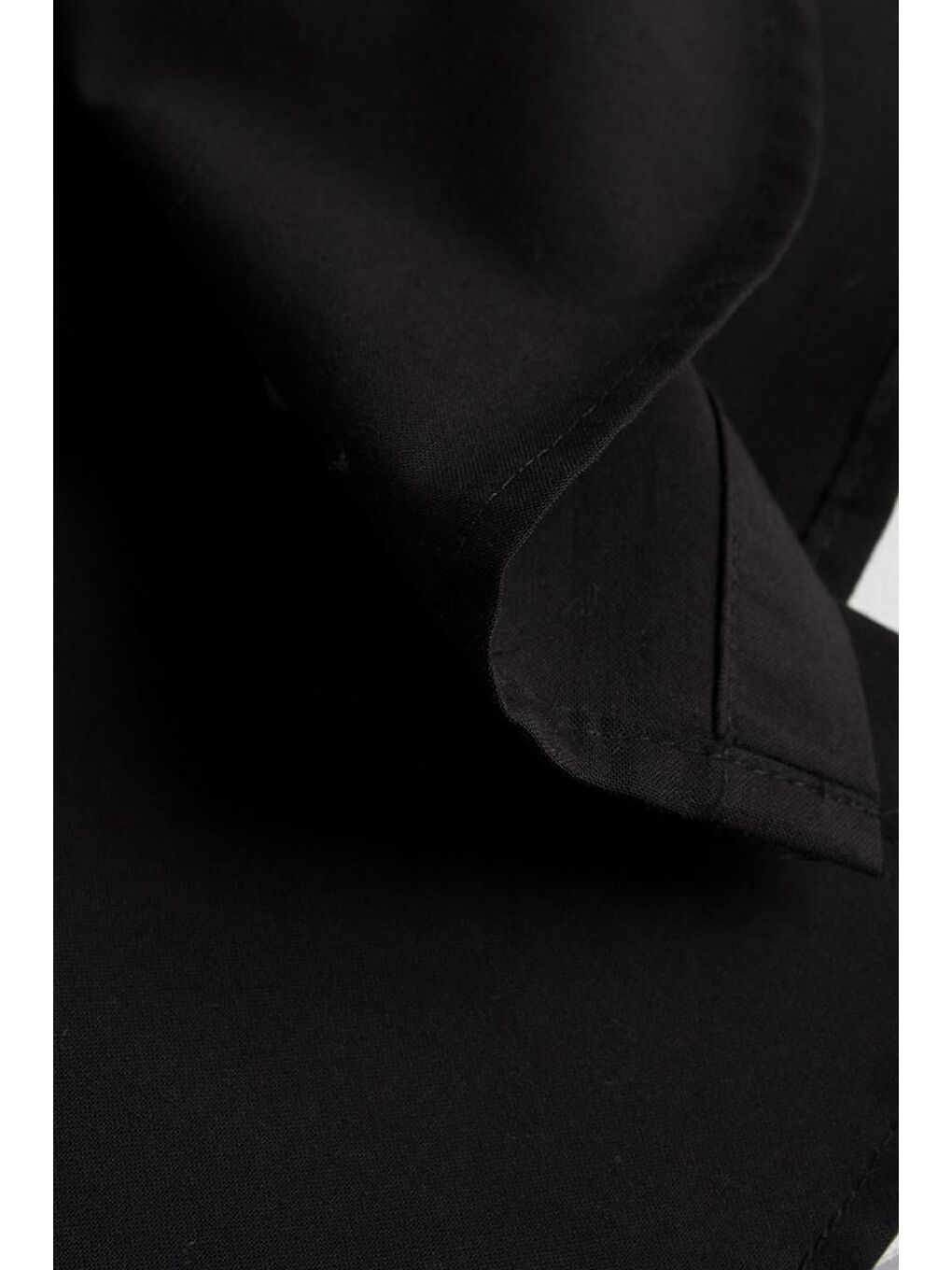 Siyah-%100 Pamuk Yakası Ve Kolları Büzgülü Gömlek Tunik-7