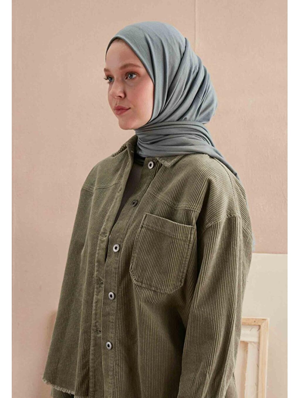 Penye Şal Mavi / Gri-3