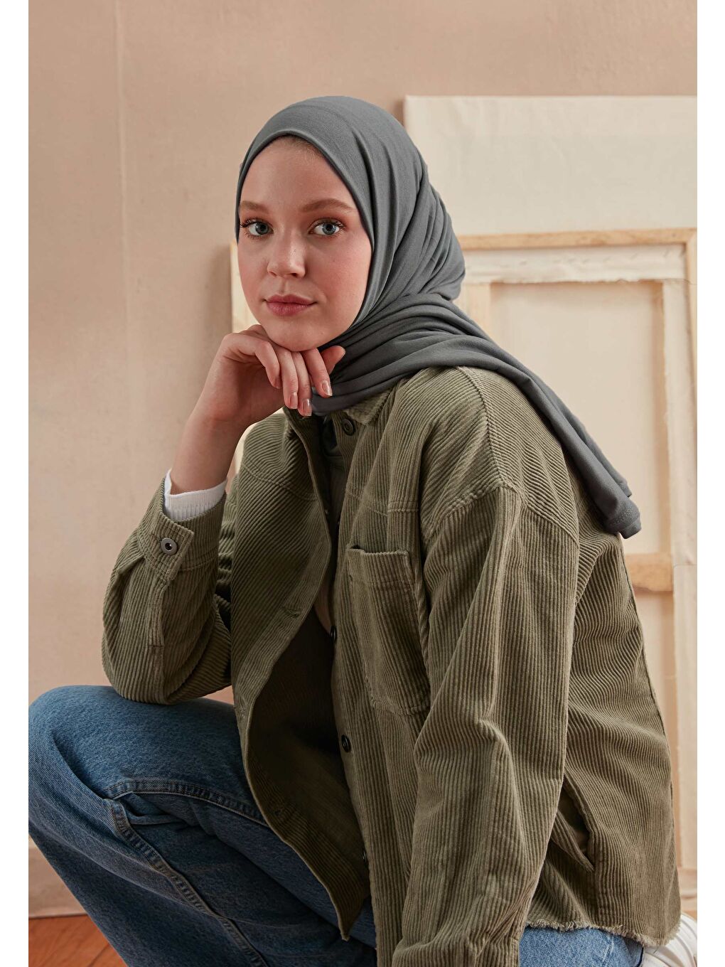 Penye Şal Mavi / Gri-4