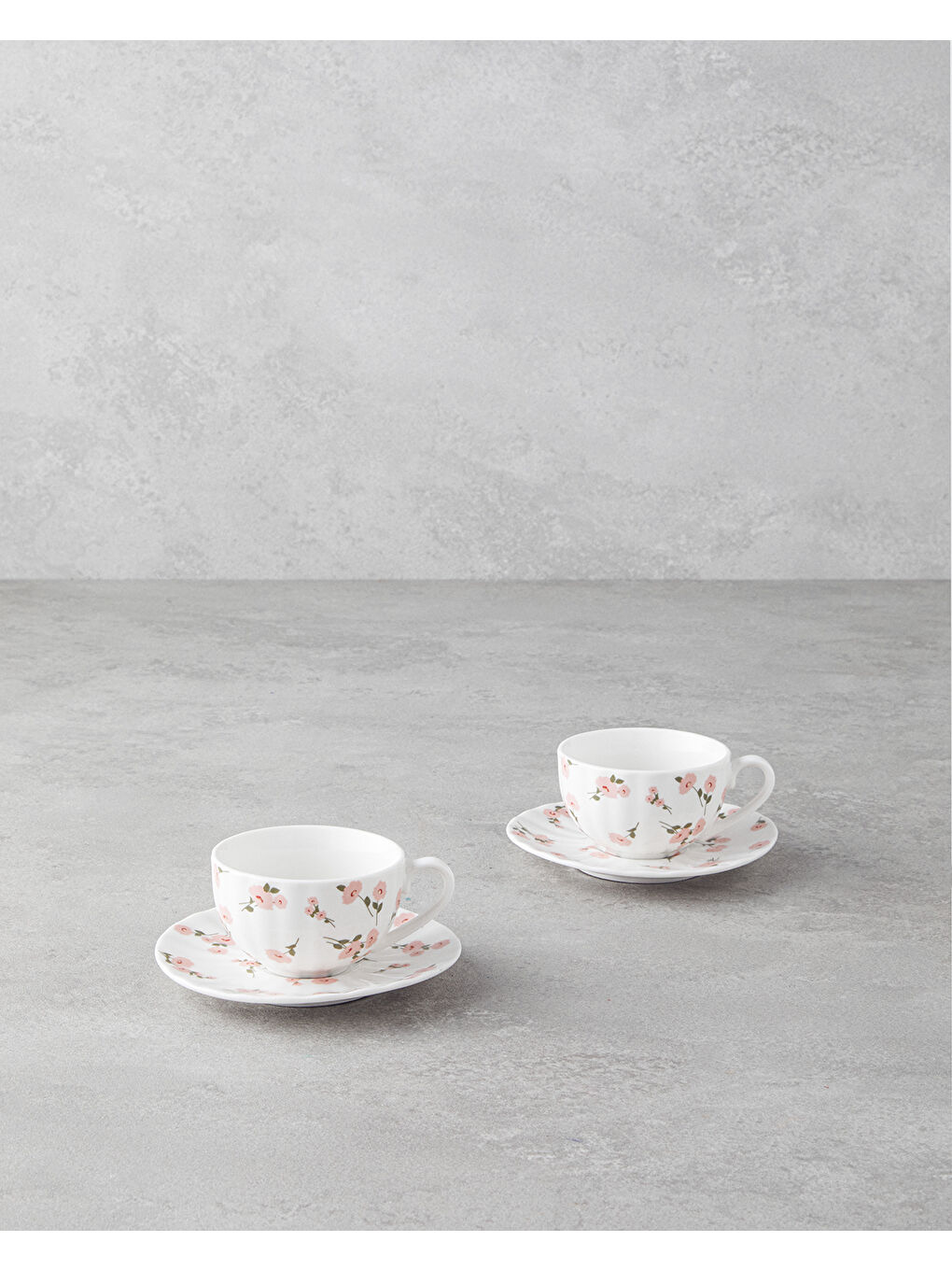Cordelia New Bone China 4 Parça 2 Kişilik Kahve Fincan Takımı 90 ml Beyaz - Pembe
