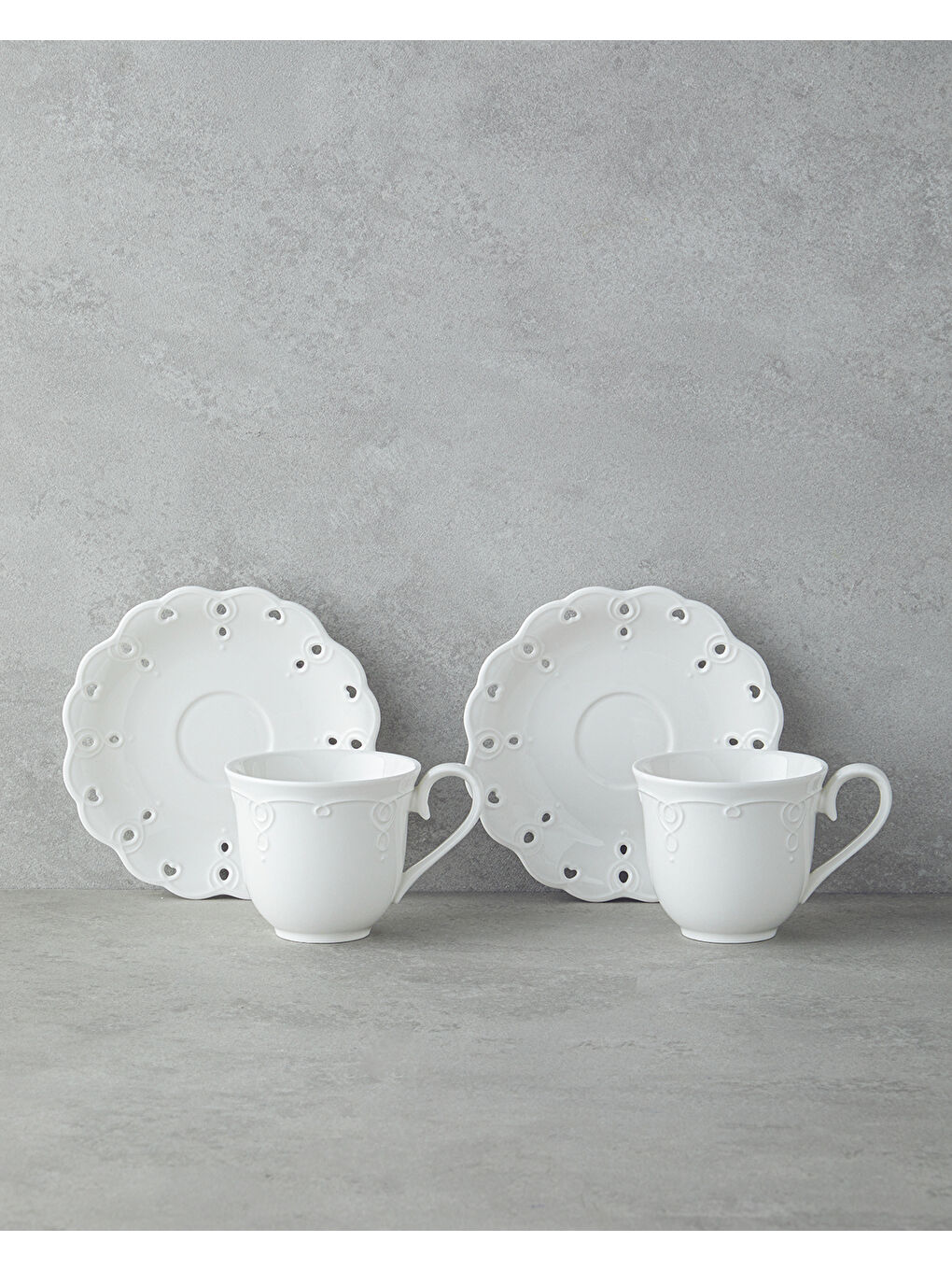 Elodie Porselen 4 Parça 2 Kişilik Çay Fincanı Takımı 180 ml Beyaz-1