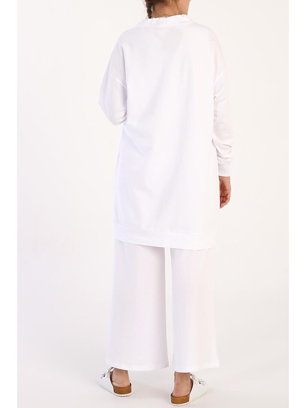 Beyaz Rahat Kalıp Tunik-4