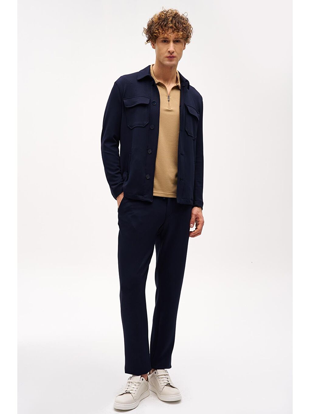 Erkek Lacivert Slim Fit / Dar Kalıp Takım Elbise