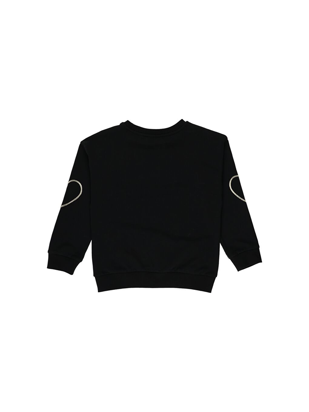 Panço Siyah Kız Çocuk  Nakış Detaylı Sweatshirt - 1