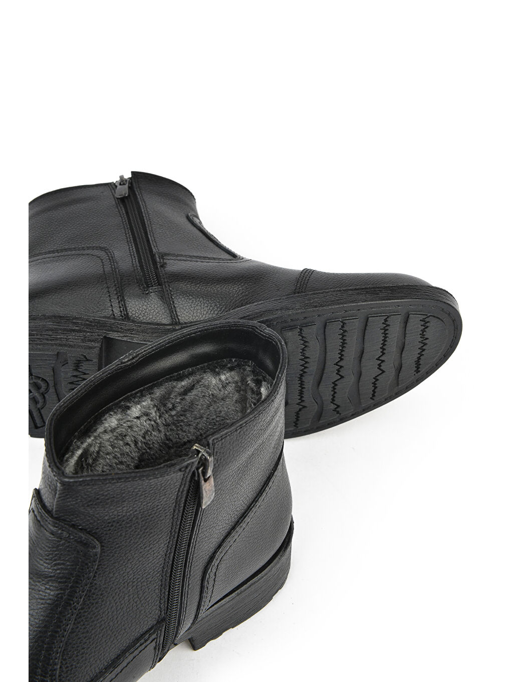 Erkek Hakiki Deri Kürklü Bot 153999Z04413 Siyah-3