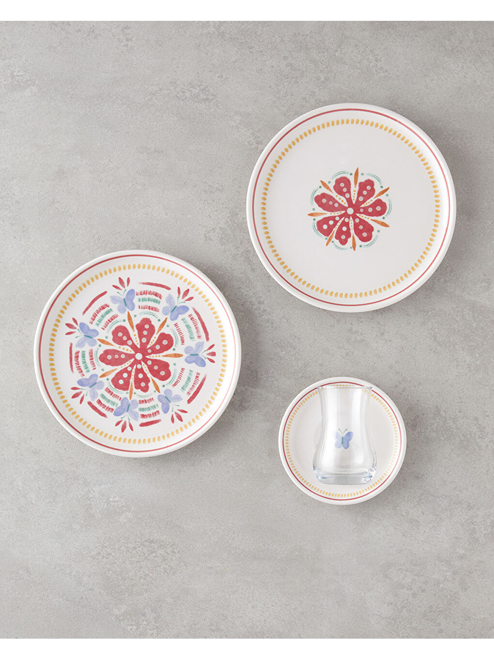 Beyaz Lily Seramik Pasta Seti 18 Parça 6 Kişilik Renkli-1