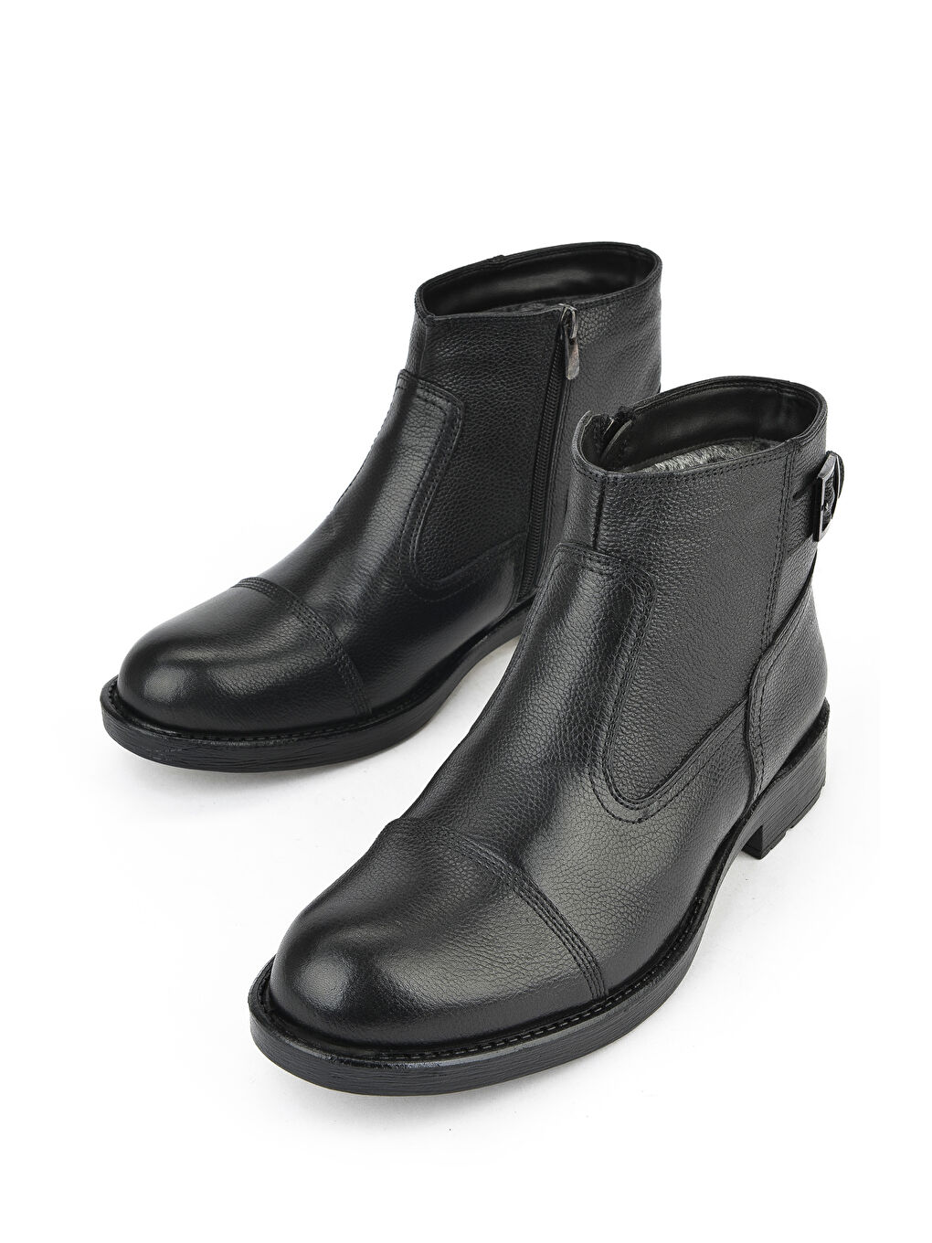 Erkek Hakiki Deri Kürklü Bot 153999Z04413 Siyah-4