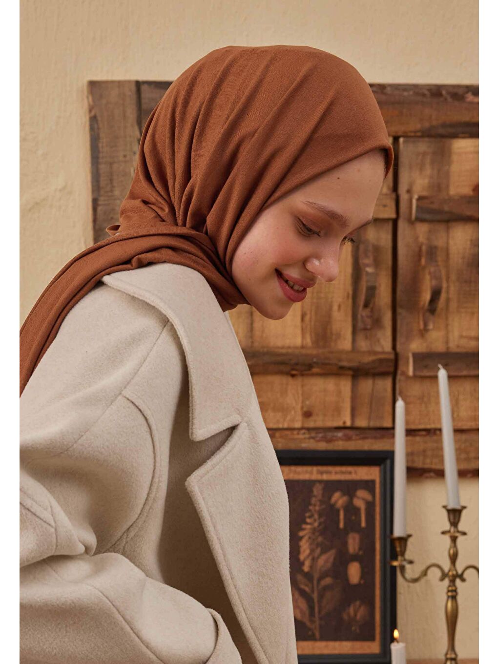 Bej Penye Şal Bronz-3