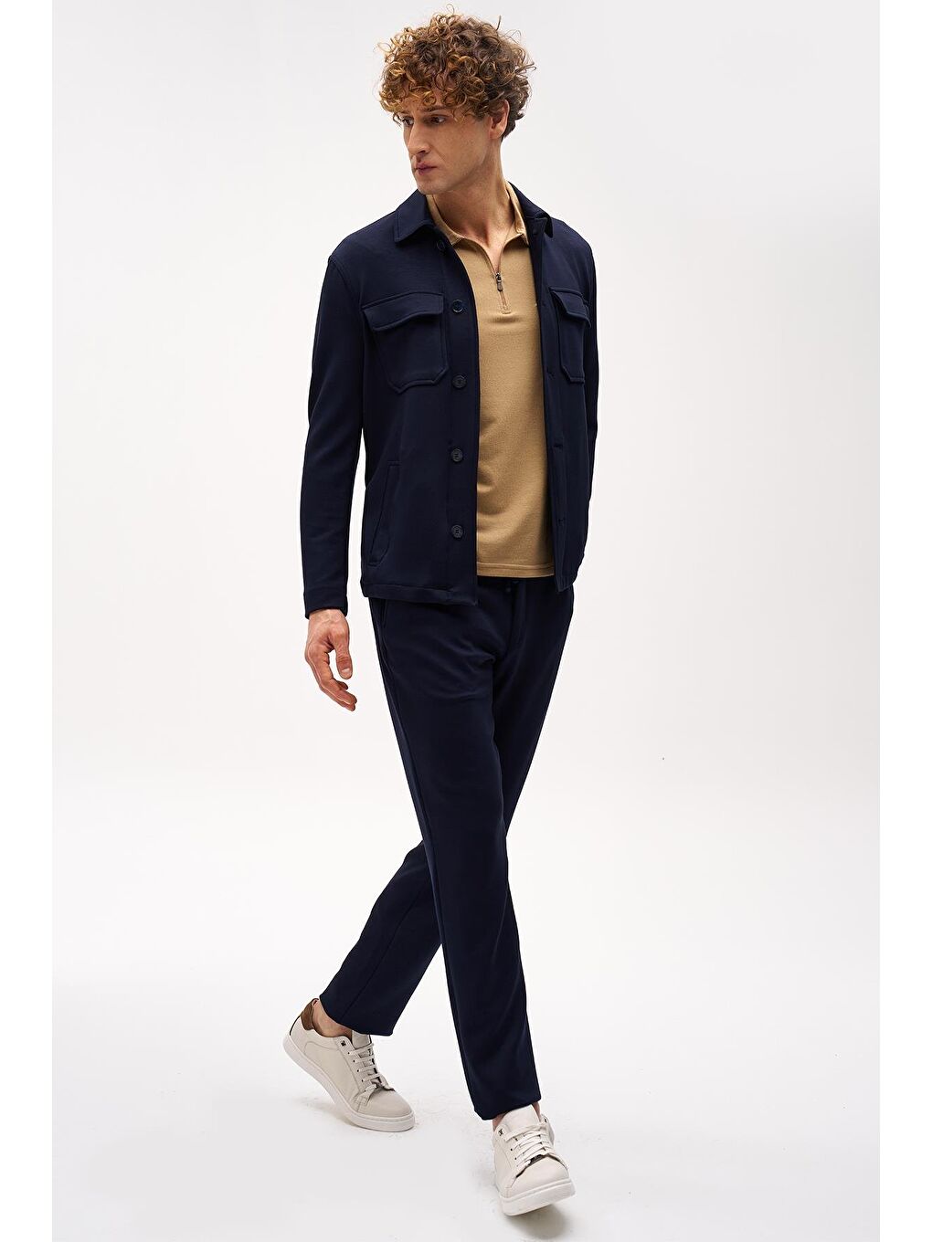 Erkek Lacivert Slim Fit / Dar Kalıp Takım Elbise-2