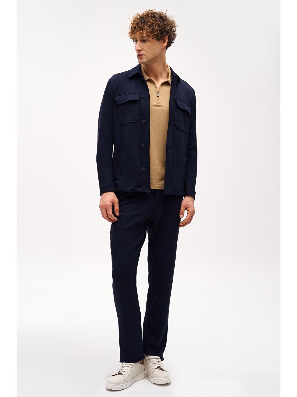 Erkek Lacivert Slim Fit / Dar Kalıp Takım Elbise-3