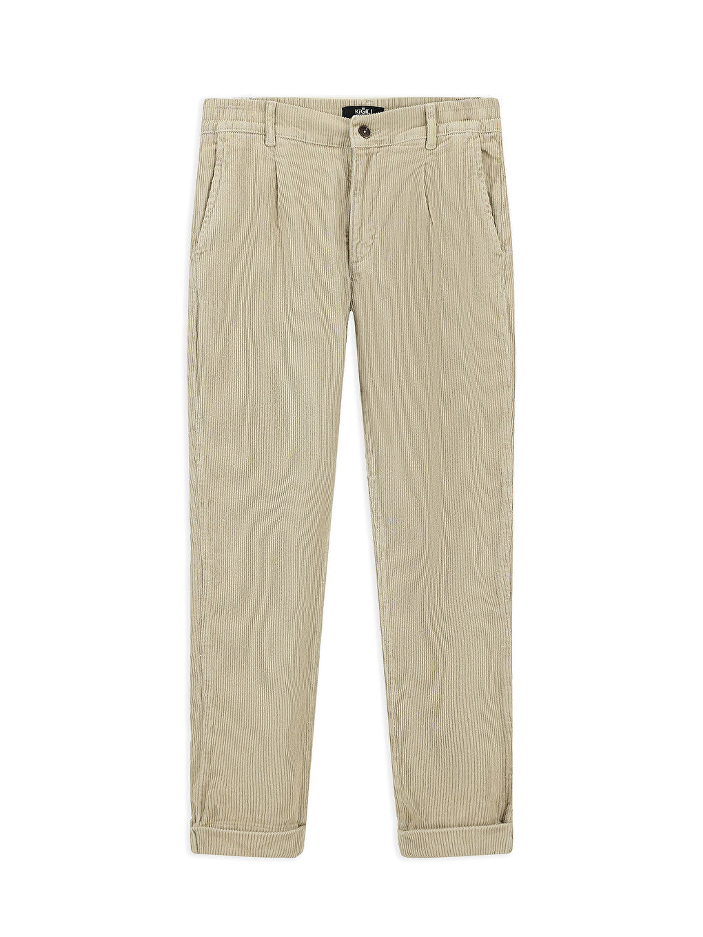 Kahverengi Tapered Fit Elastanlı Kadife Pantolon