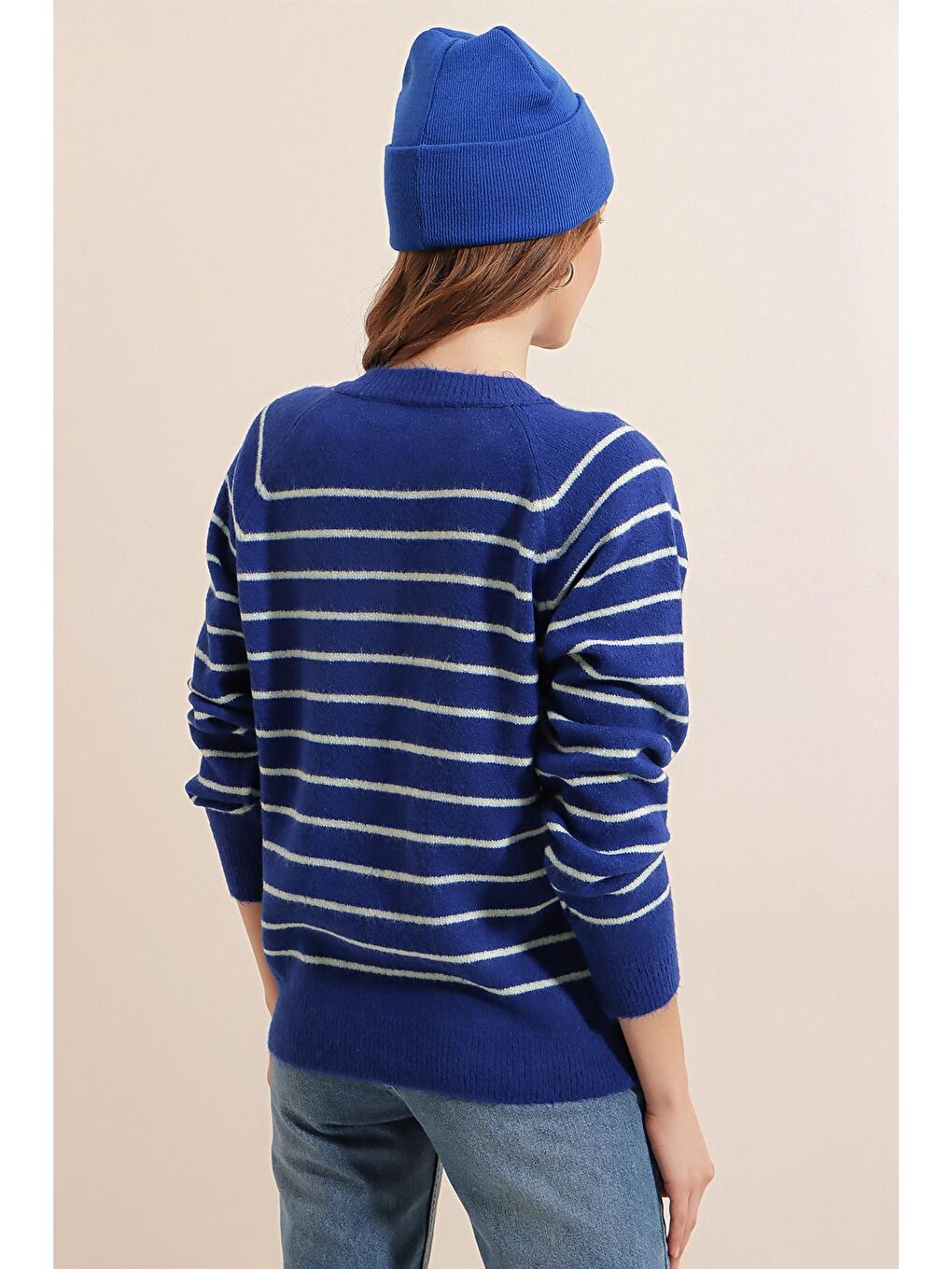 Mavi 15808 Düğmeli Kazak - Saks-4