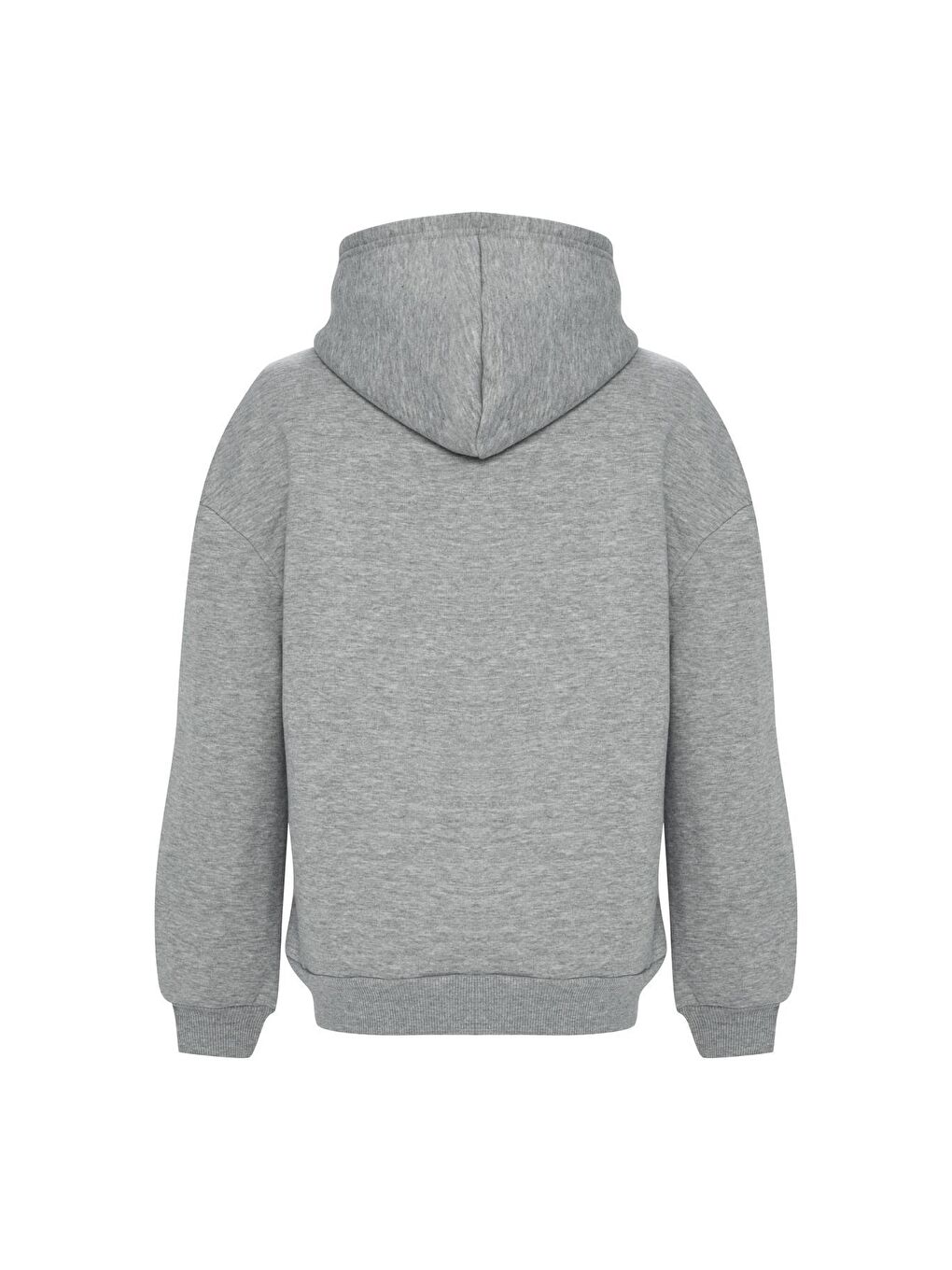 Baskılı Düz Renk Sweatshirt - Gri-1