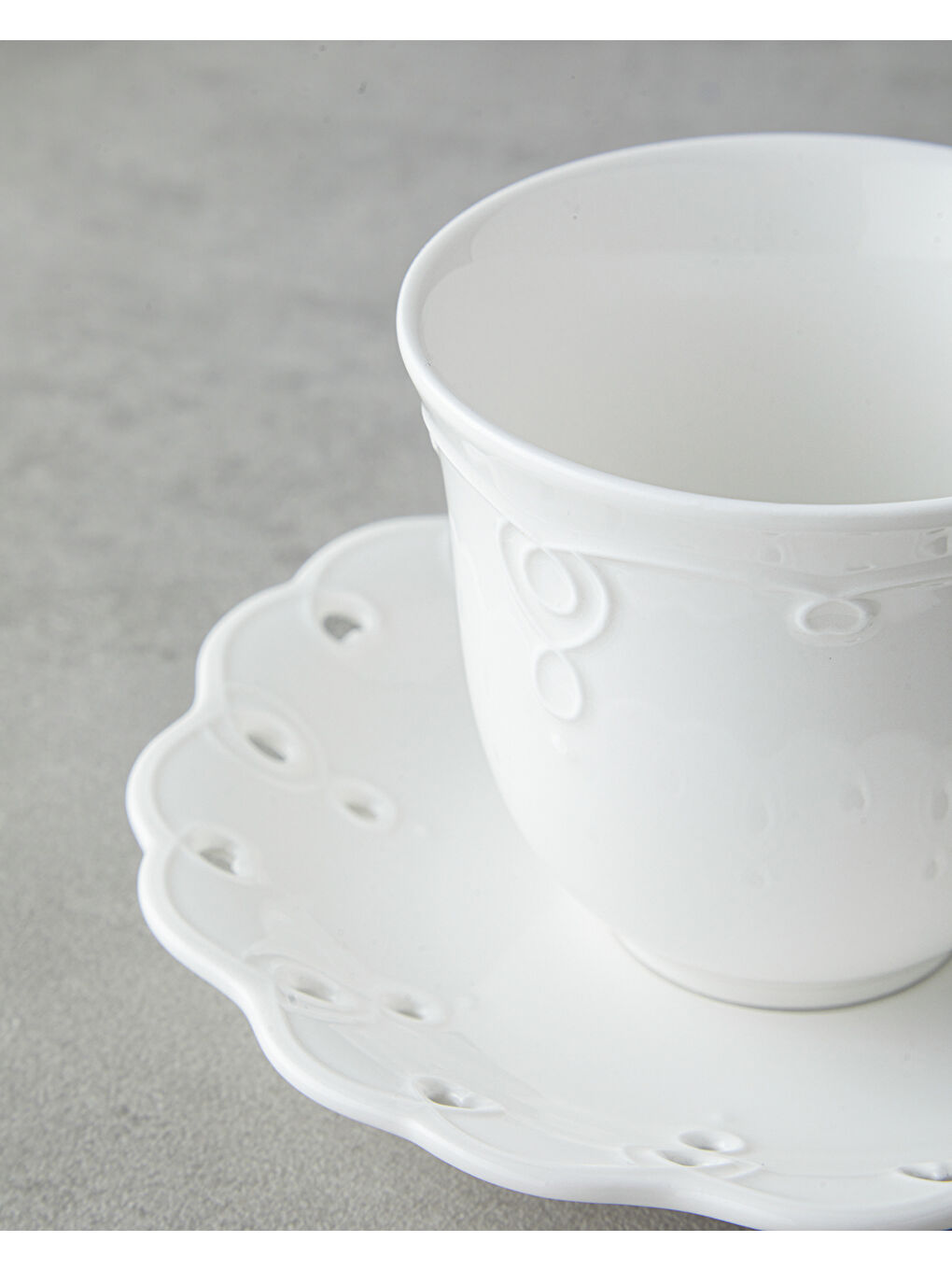 Elodie Porselen 4 Parça 2 Kişilik Çay Fincanı Takımı 180 ml Beyaz-3