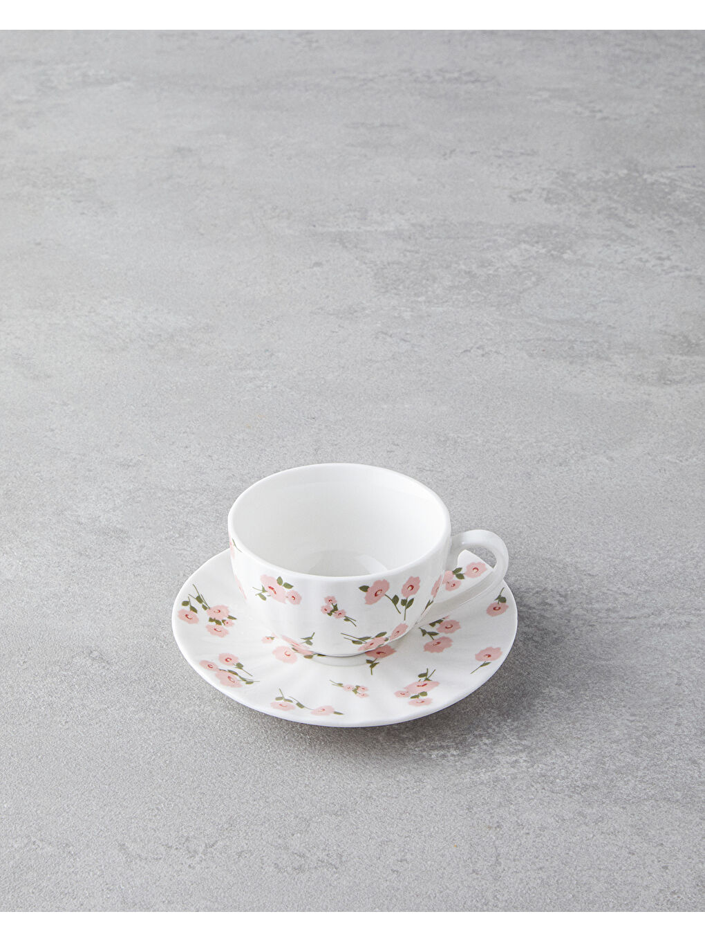Cordelia New Bone China 4 Parça 2 Kişilik Kahve Fincan Takımı 90 ml Beyaz - Pembe-2