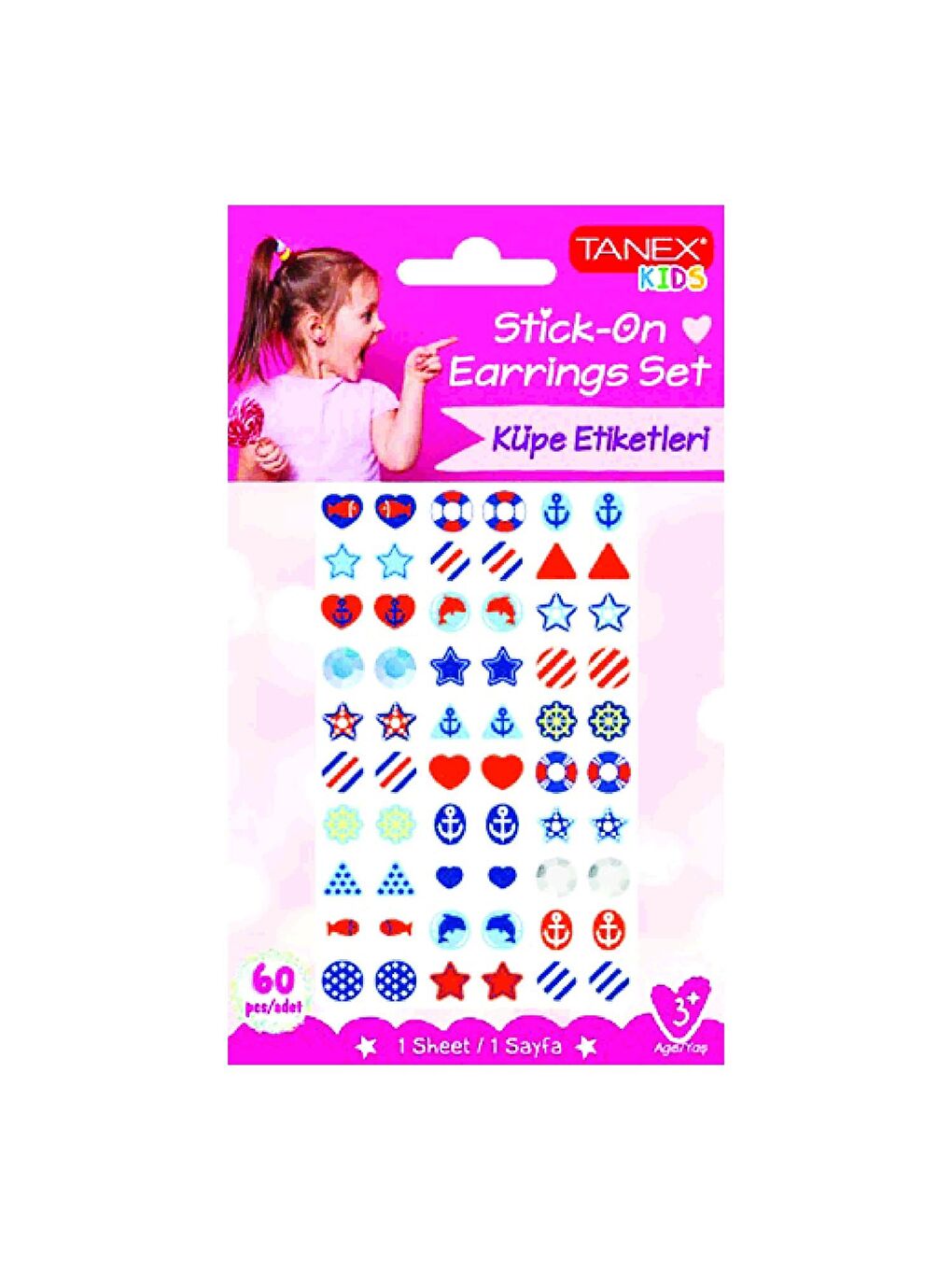 Kids Sticker Küpe Etiketi 60 Parça (25201)