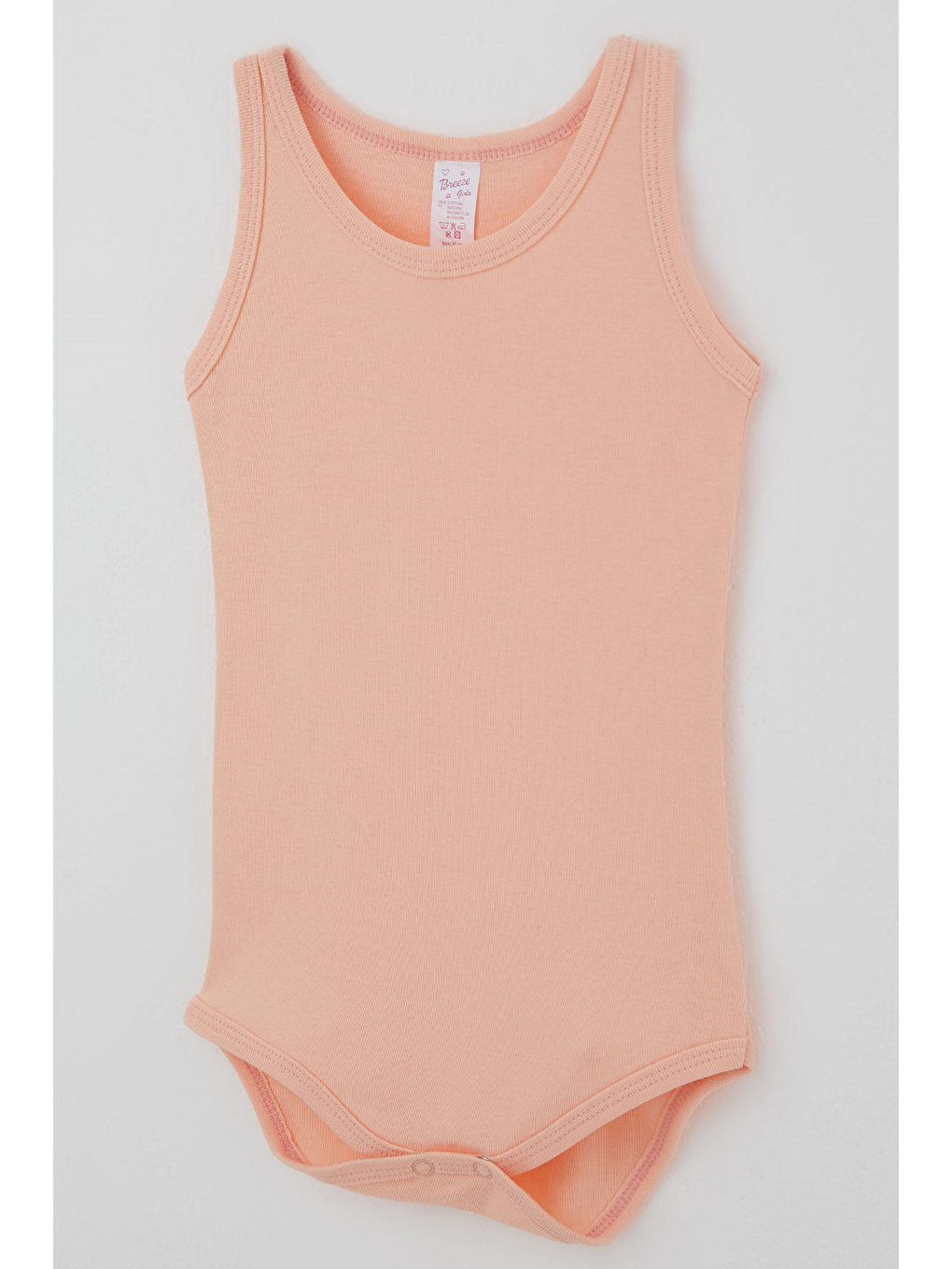 Pembe Kız Çocuk Çıtçıtlı Atlet Zıbın Body Basic Somon (1-3 Yaş)-2