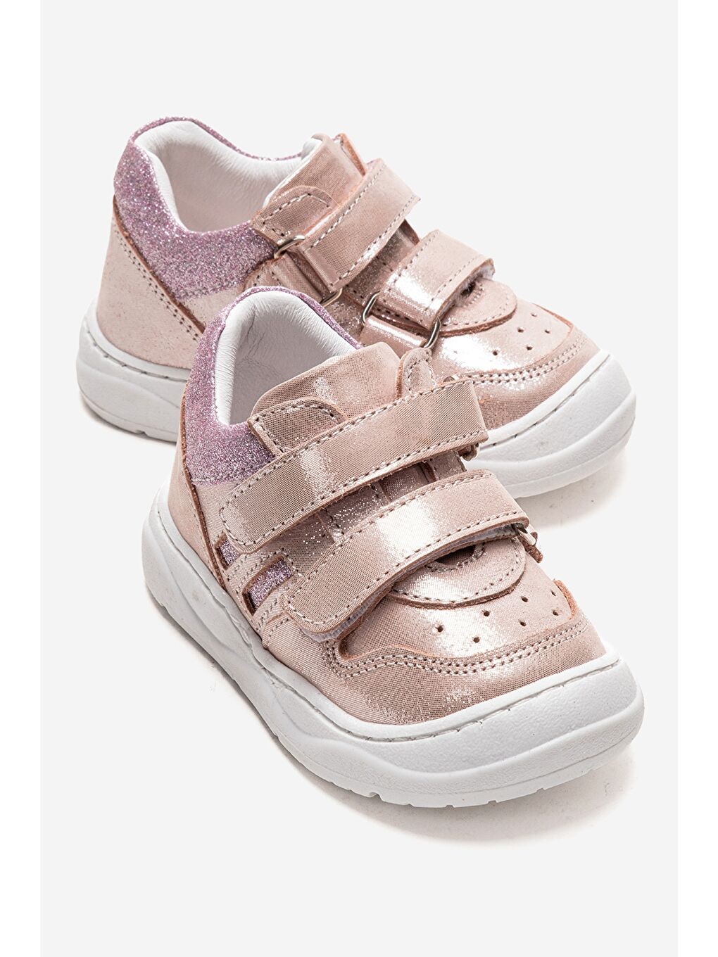 Pembe Unisex Çocuk Pudra Hakiki Deri Günlük İlk Adım Ayakkabı