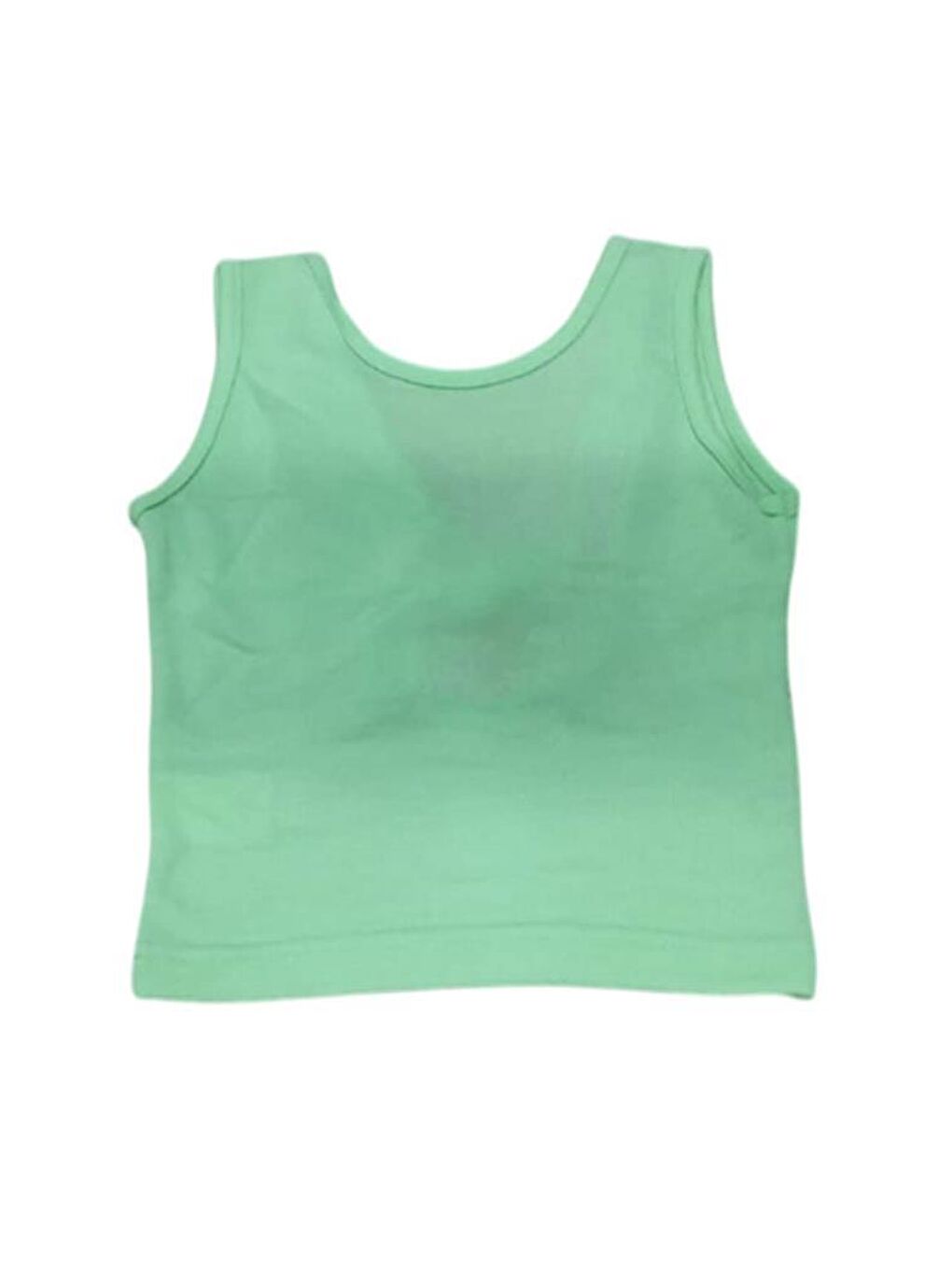 Kız Çocuk Bisiklet Yaka Askılı Sırtı Açık Bağlama Detaylı Fitilli Yeşil Bluz-1