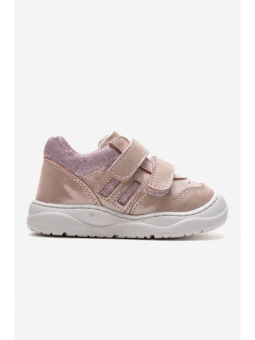 Pembe Unisex Çocuk Pudra Hakiki Deri Günlük İlk Adım Ayakkabı-3