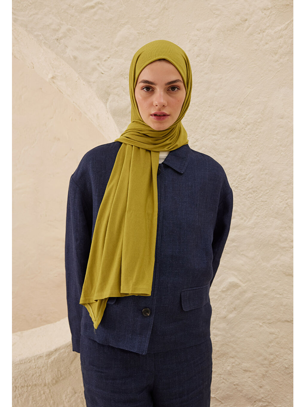 Penye Şal Yağ Yeşili