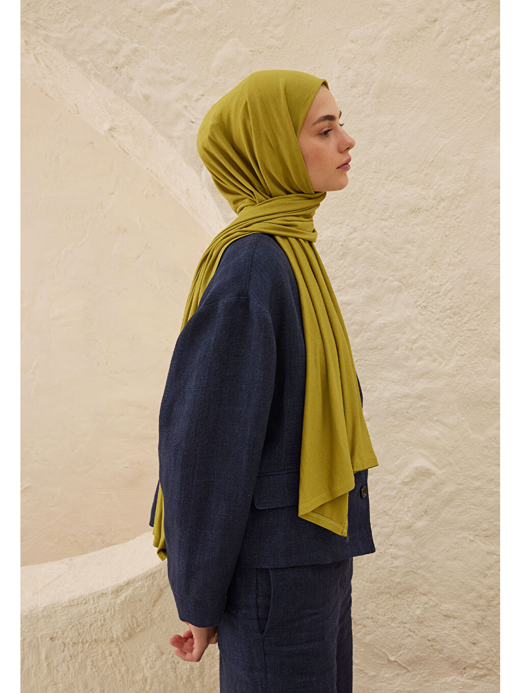 Penye Şal Yağ Yeşili-1