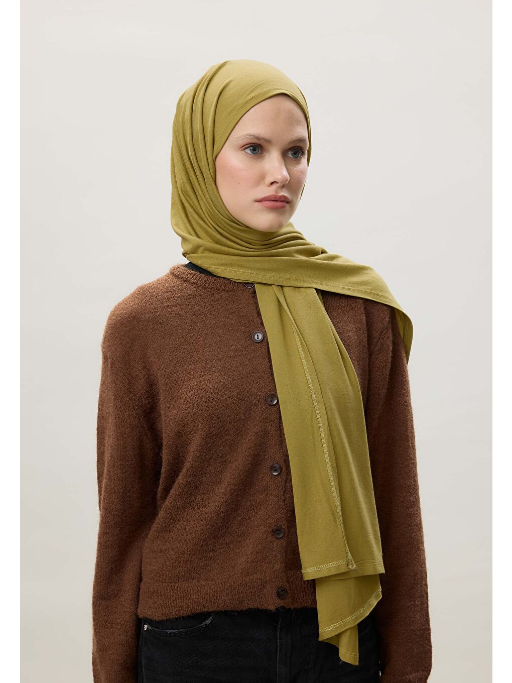 Penye Şal Yağ Yeşili-4