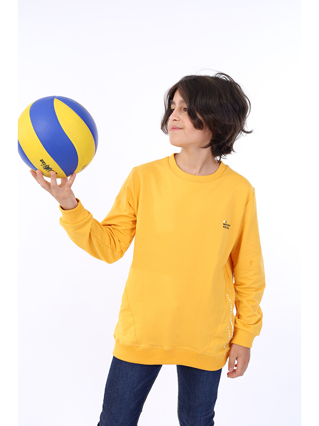 Sarı Erkek Çocuk Baskılı Sweatshirt