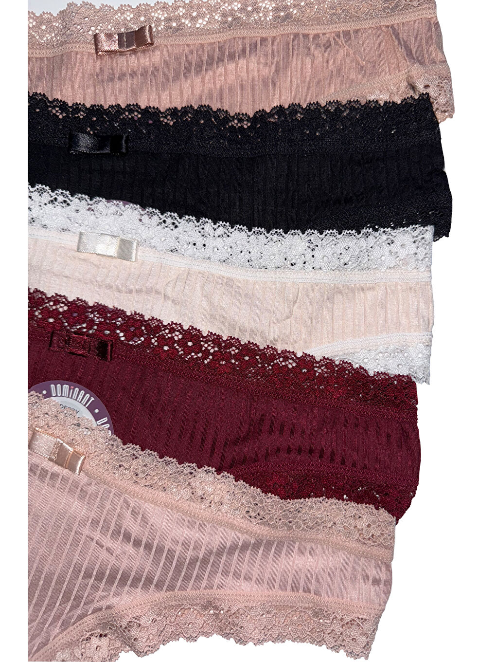 Karışık Kadın %100 Viskon Dantelli Brazilian Külot 5'Li Paket-1