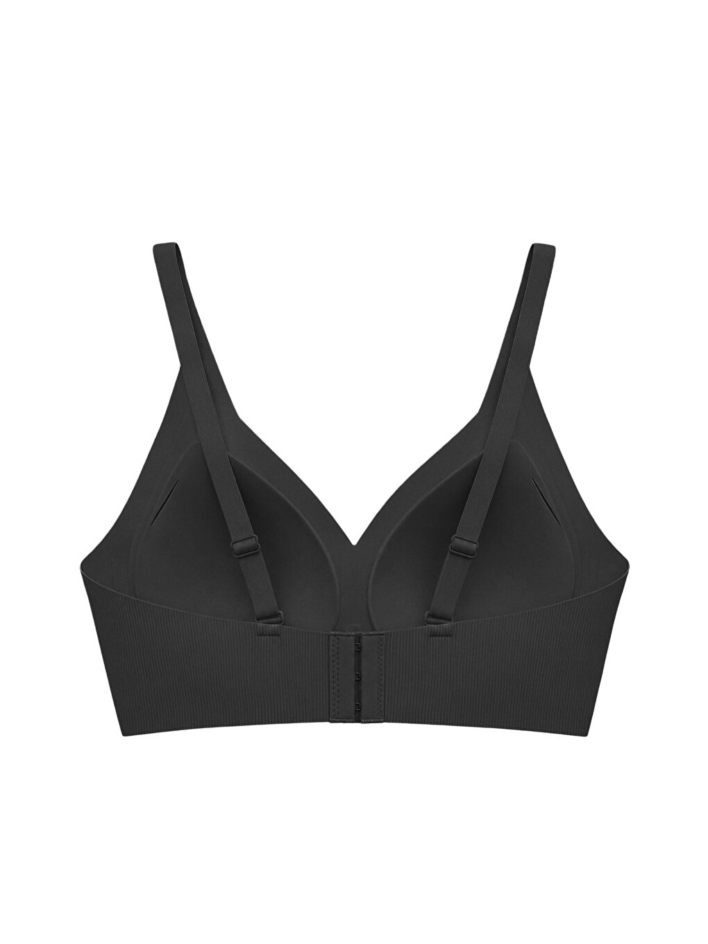 Seamless Bra - Velora | Siyah Lazer Kesim Balensiz Rib Dokulu Dikişsiz Kadın Sütyen-1