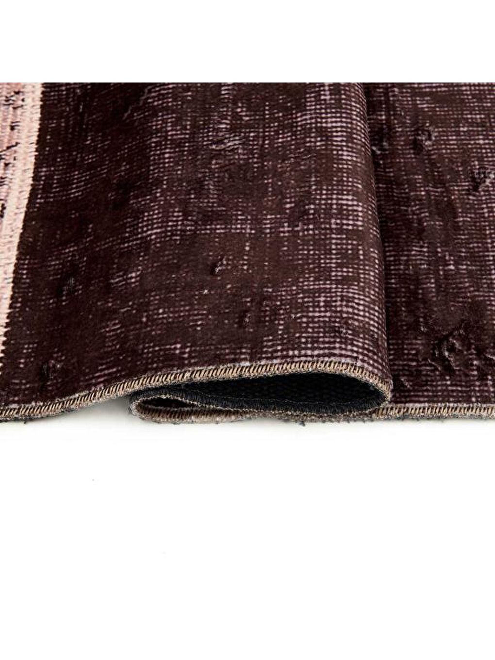 Kahverengi Kadife Patchwork Halı - Toprak - 160x230 cm-1