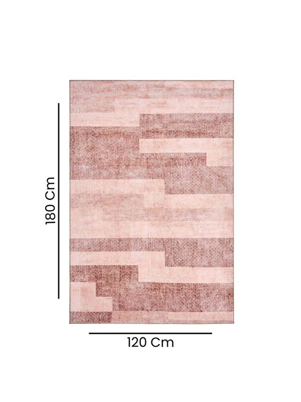 Kadife Patchwork Halı - Bej - 120x180 cm-4