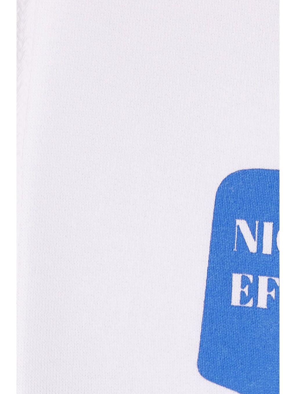 Kadın Oversize Geniş Kesim Pamuklu Yumuşak Dokulu İçi Polarlı Baskılı Beyaz Kapüşonlu Sweatshirt-5