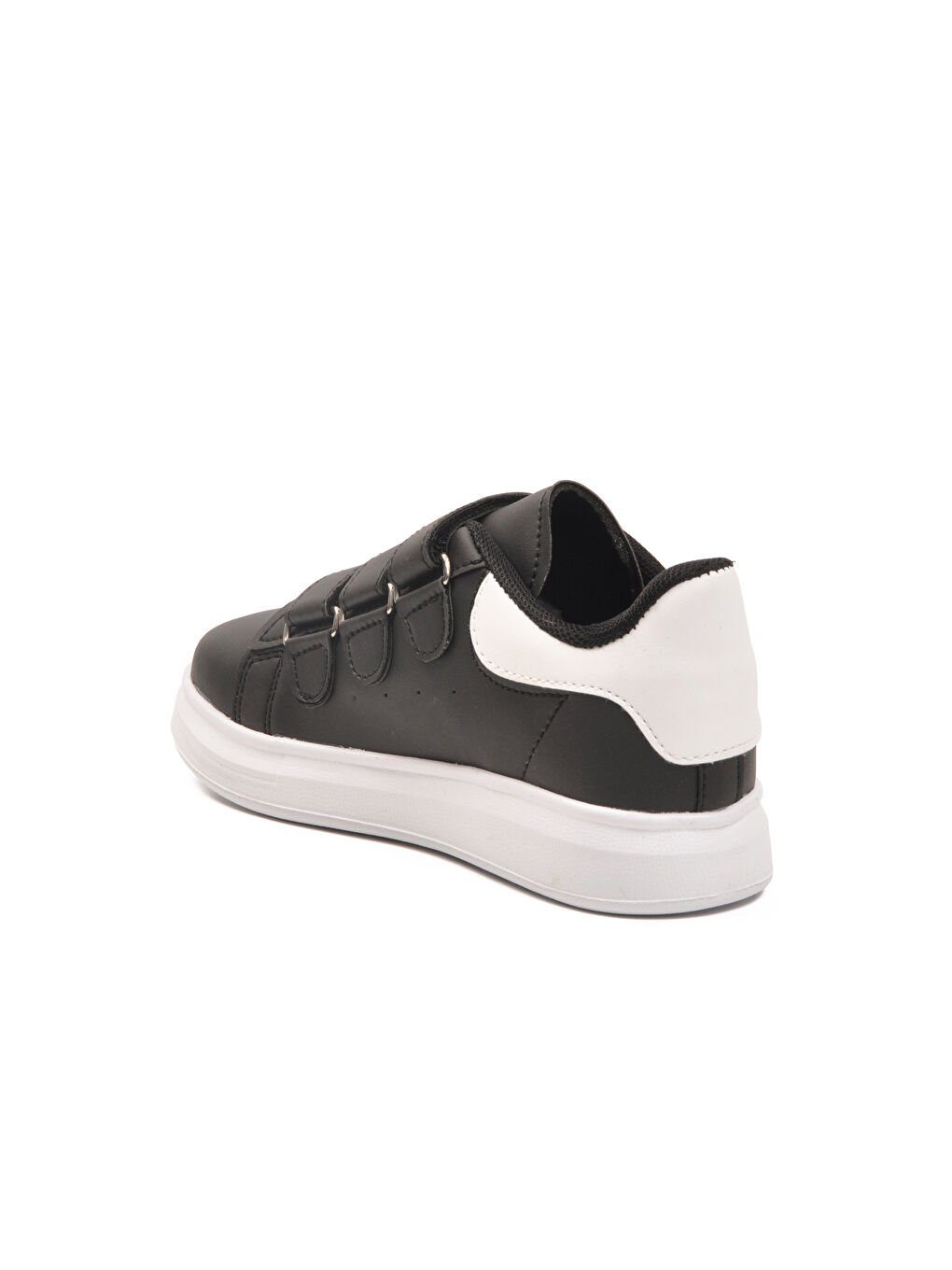 Siyah Beyaz Cırtlı Hafif Erkek Çocuk Spor Ayakkabı 2480-26K F-3