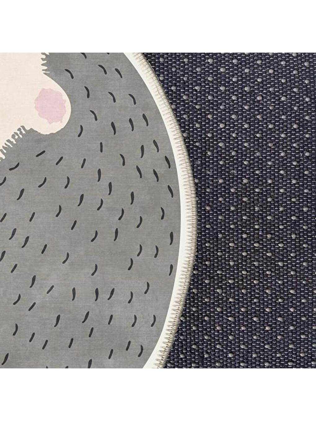 Kirpi Figürlü Halı -Gri - 80x150 cm-5