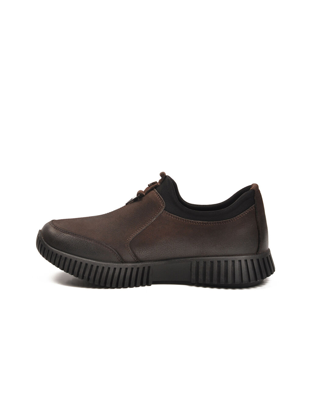 Kahverengi Kahve Nubuk Hakiki Deri Kaymaz Taban Kadın Casual Ayakkabı 25405007K Z-1