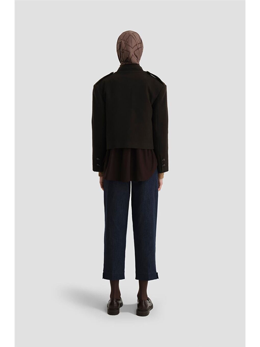 Paça Manşetli Denim Havuç Pantolon 24K2702 Lacivert-2