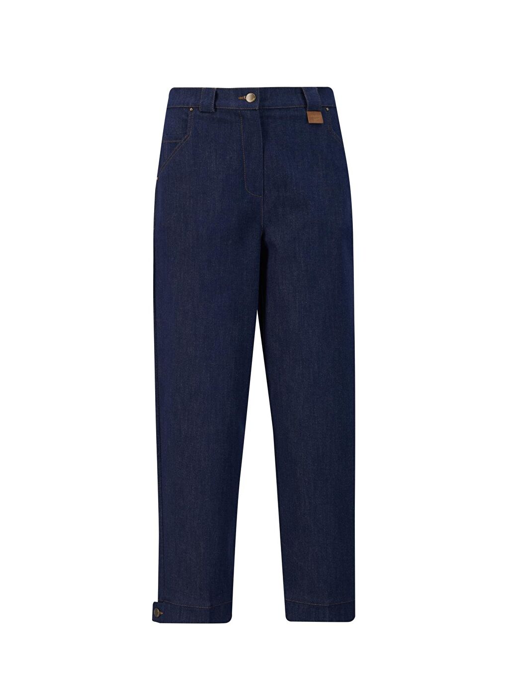 Paça Manşetli Denim Havuç Pantolon 24K2702 Lacivert-3