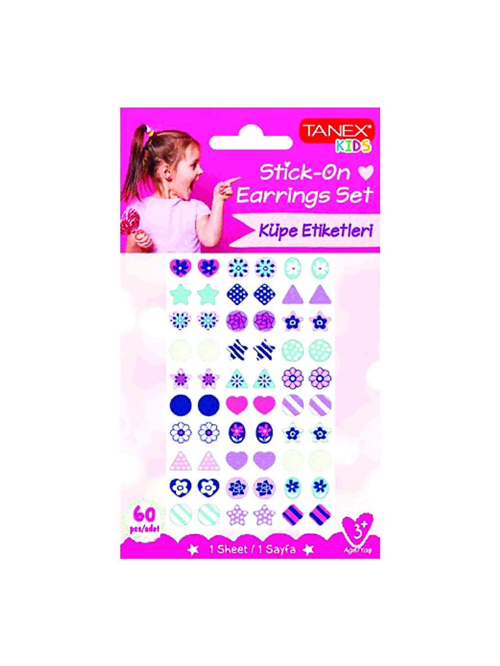 Kids Sticker Küpe Etiketi 60 Parça (25202)